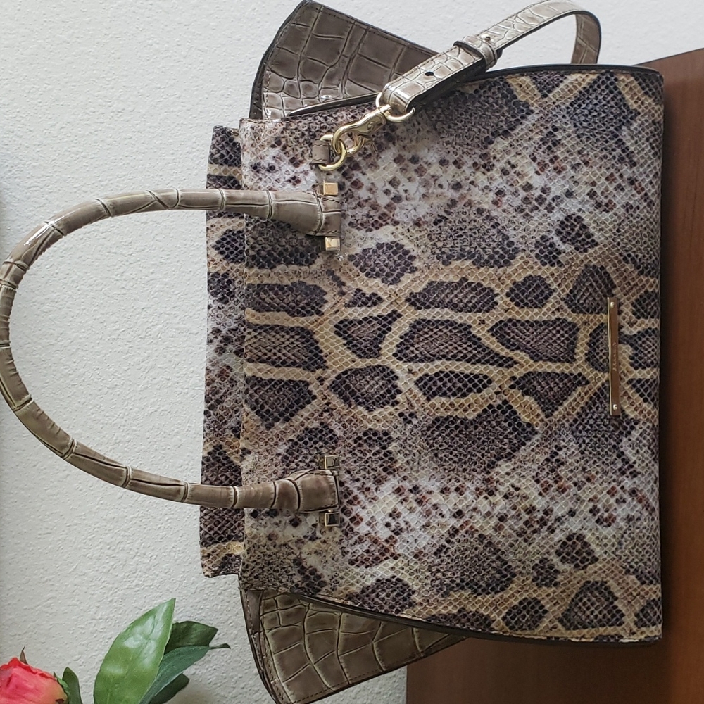 Brahmin Snake Print Satchel